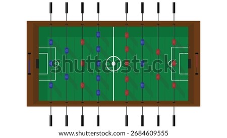 An illustration of a foosball table. from above