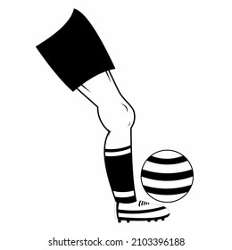 an illustration of a foot kicking a ball