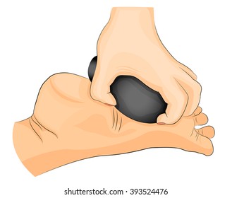 illustration of foot massage stone. stone terapy