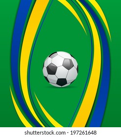 Illustration football background in Brazil flag concept - vector 