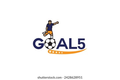 ILLUSTRATION OF FOOTBALL BALL SCORING AND WORD GOAL