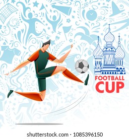 illustration of Football Championship Cup soccer sports Russia background for 2018