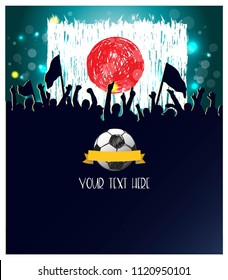 illustration of Football Championship   sports background.  Japan flag