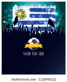 illustration of Football Championship   sports background.  Uruguay flag