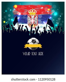 illustration of Football Championship   sports background.  Serbia flag