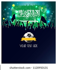 illustration of Football Championship   sports background.  Saudi Arabia flag