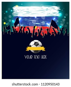 illustration of Football Championship   sports background.  Russia flag