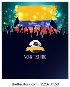 illustration of Football Championship   sports background.  Columbia flag