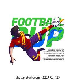 illustration of a football competition a player will block the ball