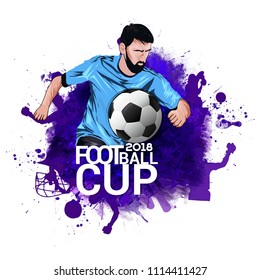illustration of Football, Cup soccer sports background 