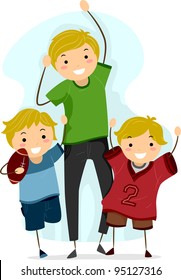 Illustration of Football Fans Cheering for Their Favorite Team