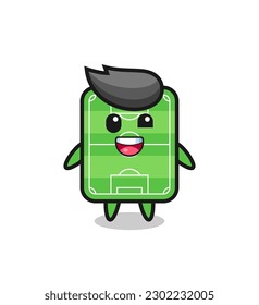illustration of an football field character with awkward poses , cute style design for t shirt, sticker, logo element