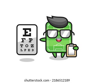 Illustration of football field mascot as an ophthalmology , cute style design for t shirt, sticker, logo element