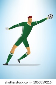 Illustration of football goalkeeper player action save a goal.