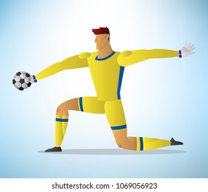 Illustration of football goalkeeper player action save a goal.