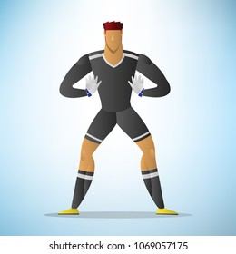 Illustration of football goalkeeper player action save a goal.