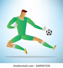 Illustration of football goalkeeper player action save a goal.