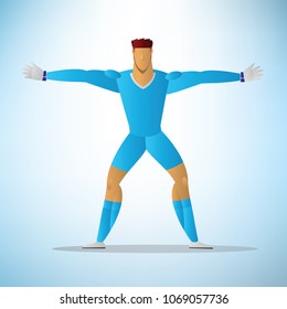 Illustration of football goalkeeper player action save a goal.