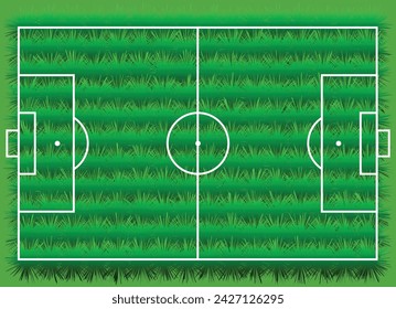 The Illustration of Football Grass Field