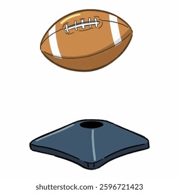 Illustration of Football Kicking Tee Representing Sports Industry Isolated on White Background. Football Kick Stand Icon, American Football Tee Vector