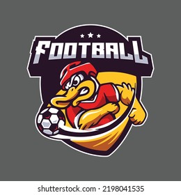 illustration of football logos with duck characters.