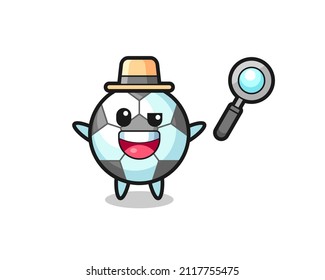 illustration of the football mascot as a detective who manages to solve a case , cute style design for t shirt, sticker, logo element
