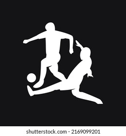 Illustration Football Payer Sliding Tackle, Soccer Players