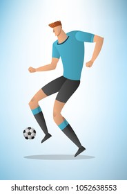 Illustration of football player action kicking the ball.