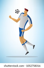 Illustration of football player action kicking the ball.
