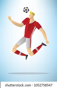 Illustration of football player action kicking the ball.
