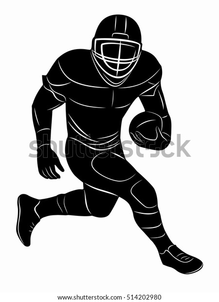 Illustration Football Player Black White Drawing Stock Vector (Royalty ...