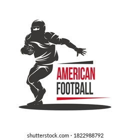 Illustration of football player logo design template