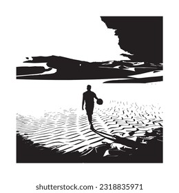 Illustration of a football player silhouette