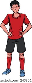 illustration of football player standing - vector