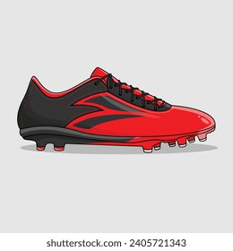 The Illustration of Football Shoes Local Red