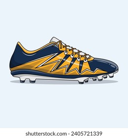 The Illustration of Football Shoes Predator Navy Gold