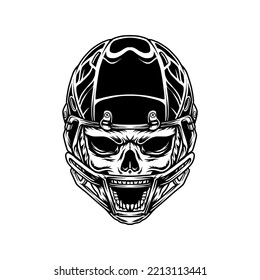 Illustration Of Football Skull Helmet