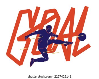 Illustration of football soccer player in action