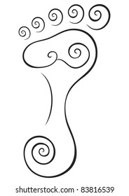 Illustration of footprint created in tribal style