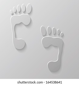  illustration with footprint on grey background for your design
