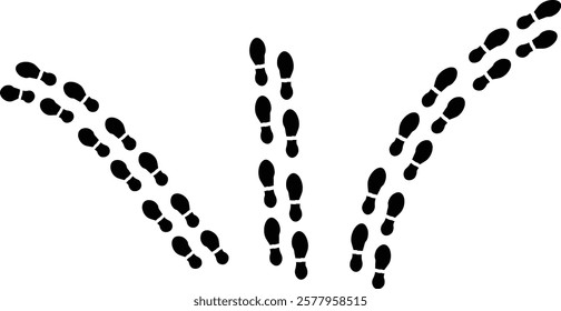 the illustration of footprints that are going in different directions 