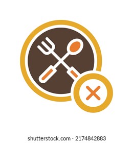 Illustration forbidden eat vector icon isolated logo design