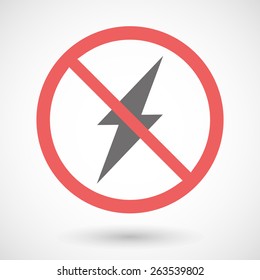 Illustration of a forbidden signal with a lightning