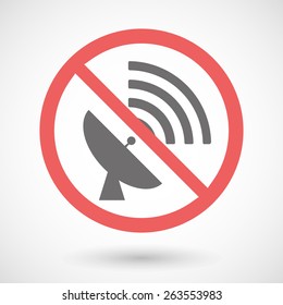 Illustration of a forbidden signal with a satellite dish