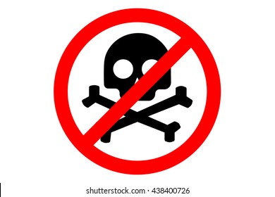 Illustration of a forbidden signal with a skull