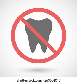 Illustration of a forbidden signal with a tooth