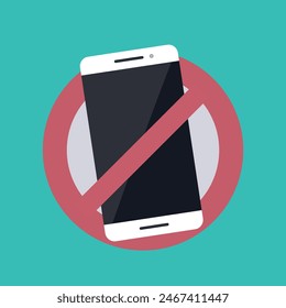 Illustration of forbidden use of mobile phone icon