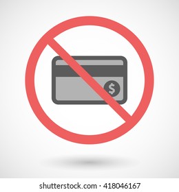 Illustration of a forbidden vector signal with   a credit card