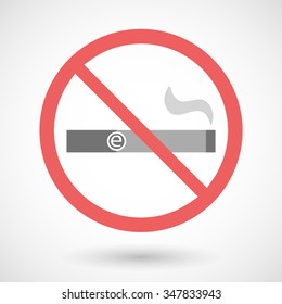 Illustration of a forbidden vector signal with an electronic cigarette