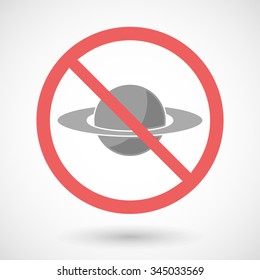 Illustration of a forbidden vector signal with the planet Saturn